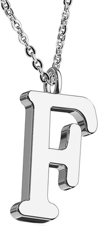 Produktbild Star Piercing Kette silber Anhänger Buchstabe F (ohne Messing, Chirurgenstahl 316L)