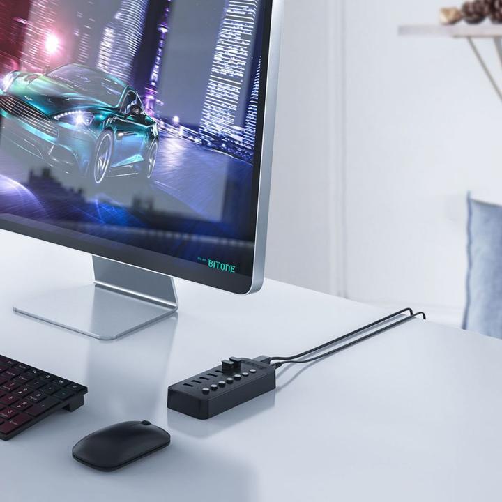 Actual product image Orico Converter CT2U3-13AB 13x USB-A 3.0 Hub with Switches - Black (13 Ports)