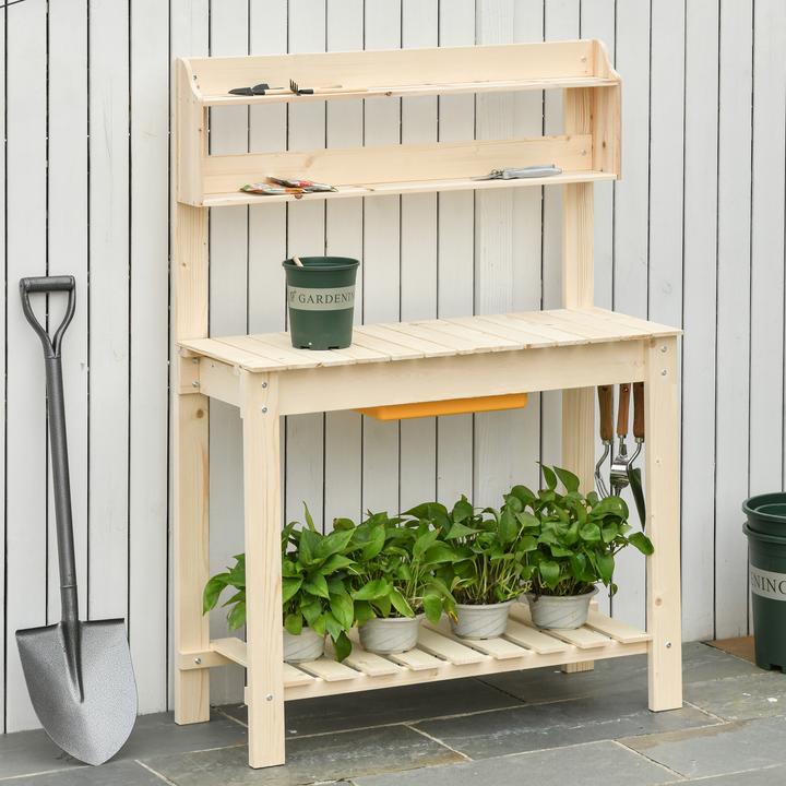 Immagine prodotto Outsunny Tavolo da piantagione con piano di lavoro regolabile (100 cm)