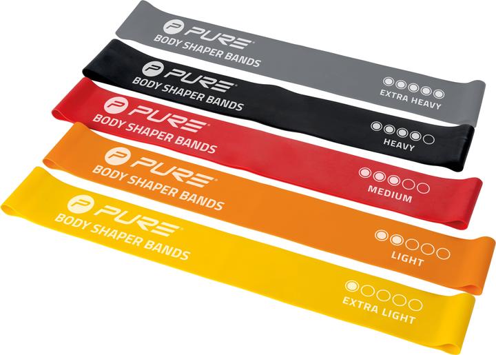 Produktbild Pure Widerstandsbänder 5er Set Schwarz, Grau, Orange, Rot, Gelb, Schaumstoff, Gummi