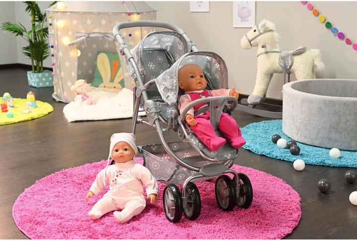 Immagine prodotto Knorrtoys Carrozzina per bambole gemelle Milo - "Royal grey