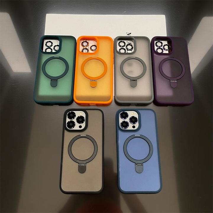 Produktbild RPD Apple iPhone 16 Plus - MagSafe Stand Etui mit Kameraschutz, orange, Matt (Apple iPhone 16 Plus)