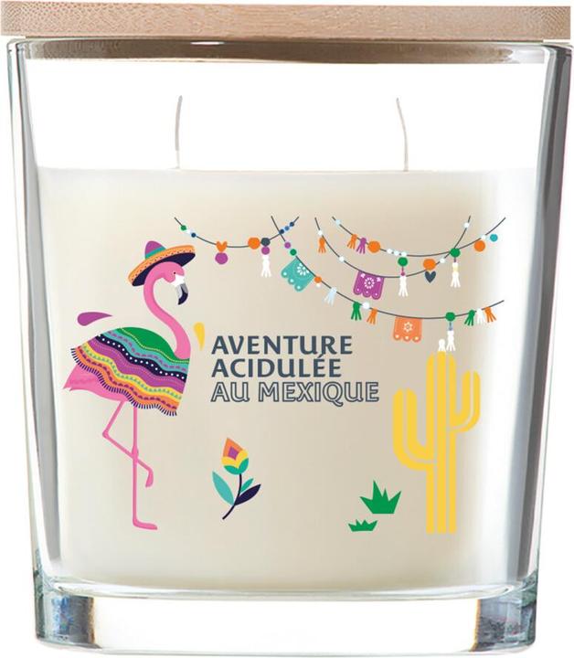 Image du produit Ambiances Devineau Bougie verre ovale avec couvercle bambou 30h Verveine Citron du Mexique