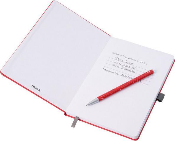 Actual product image Troika SLIMPAD A5 notepad A5 incl. biros, red (A5, Dotted, Hardcover)