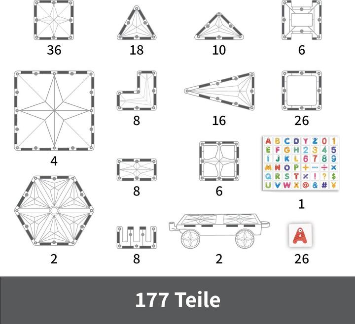 Actual product image Mntl Magnetic Tiles 177 pieces Mega Pastel Pack - Magnetic building blocks