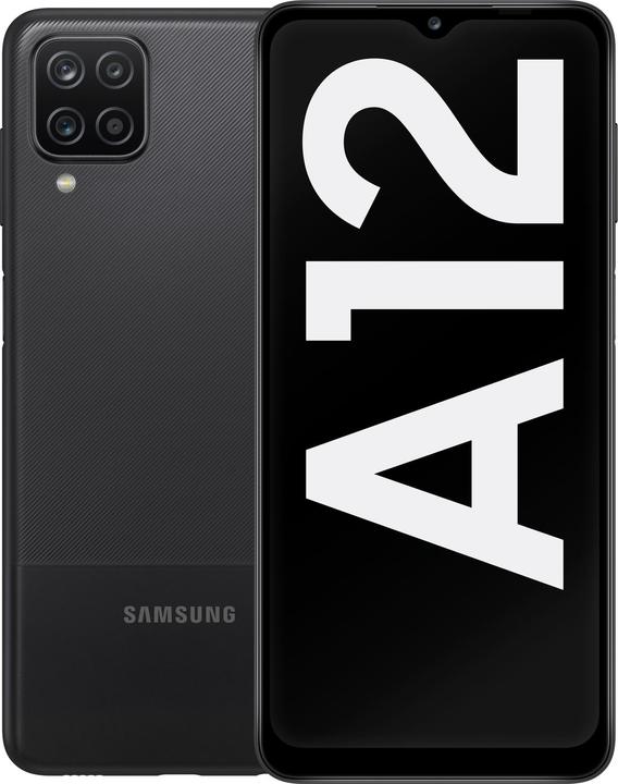 Actual product image Samsung Galaxy A12 (2021) EU (64 GB, Black, 6.50", Dual SIM, 48 Mpx, 4G)