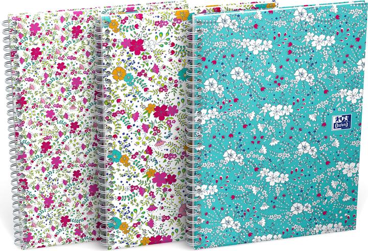 Oxford FORME FLORAL - Spiralbuch (B5, Kariert, Harter Einband)