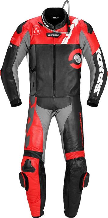 Actual product image Spidi DP-PROGRESSIVE TOURING Lederkombi 2-teilig schwarz-rot 58 (Men, 58)