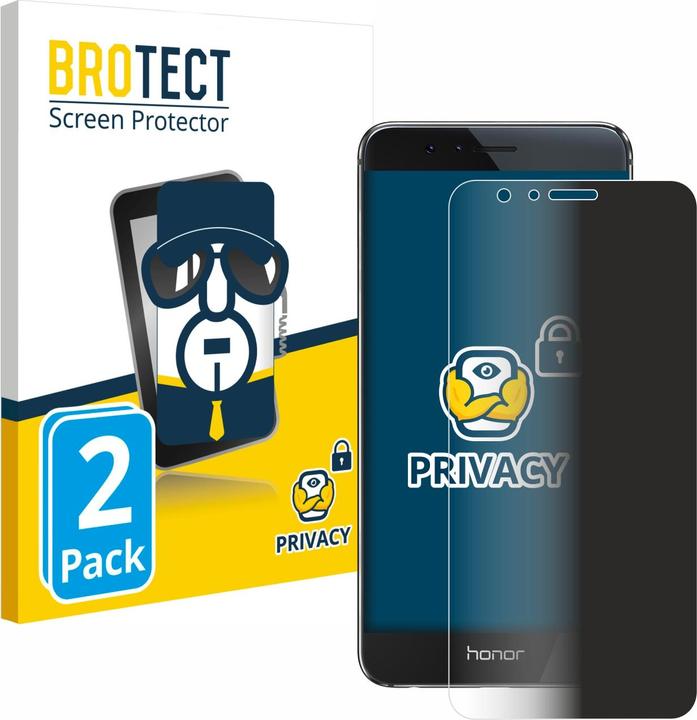 Productafbeelding BROTECT Anti-spionnetje privacyfolie Beschermfolie tegen blauw licht (2 Stuk, Honor 8)