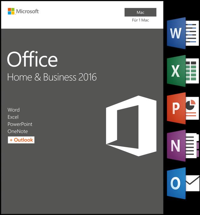 Produktbild Microsoft Office 2016 Home and Business (1 User, 12 Monate)