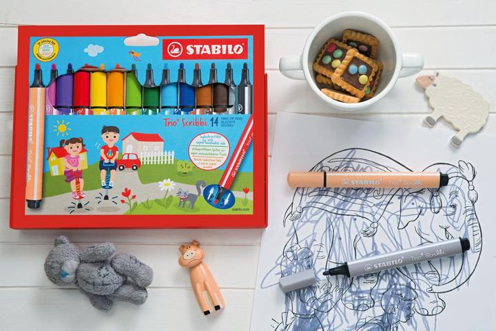 Produktbild STABILO Trio Scribbi Gefederter Dreikant-Filzstift (Schwarz, 1 x)