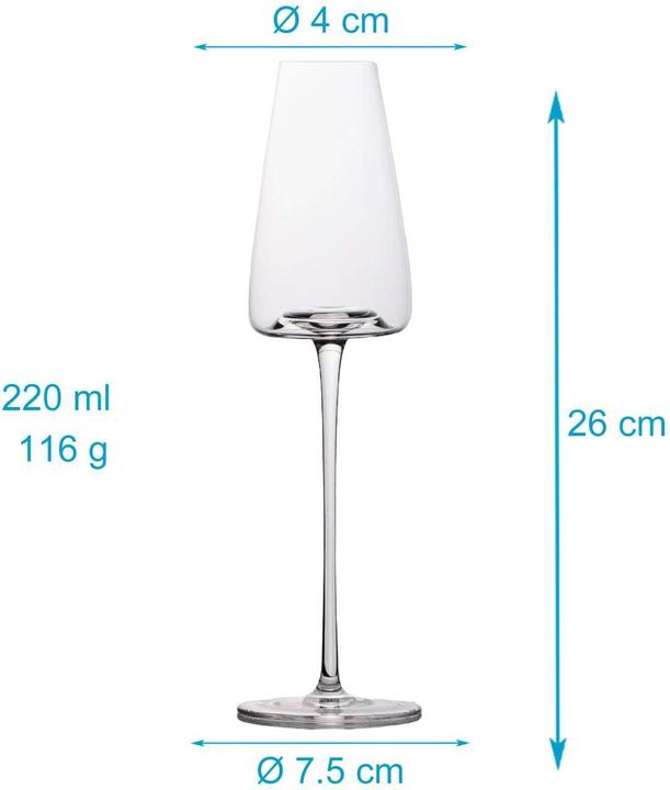 Immagine prodotto Intirilife Set di bicchieri da champagne 220ml (22 cl, 2 Occhiali, Bicchieri da champagne)
