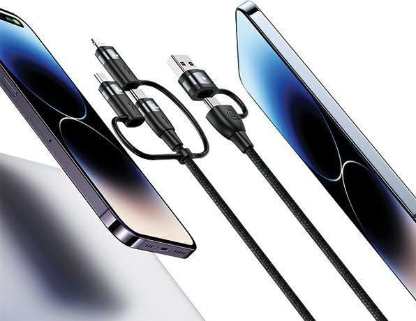 Image du produit Usams US-SJ645 U85 PD100W A+C to C+L+M 6in1 Fast Charging Cable 1.2m (1.20 m, USB 3.0)