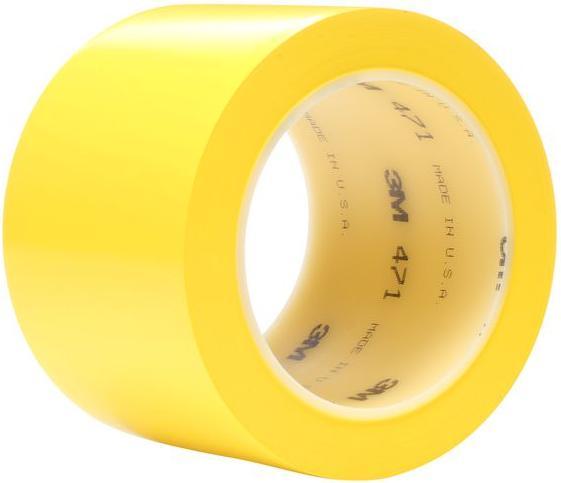 Actual product image 3M Scotch 471 Yellow Vinyl 33m Lane Marking Tape, 0.14mm Thickness (50 mm)