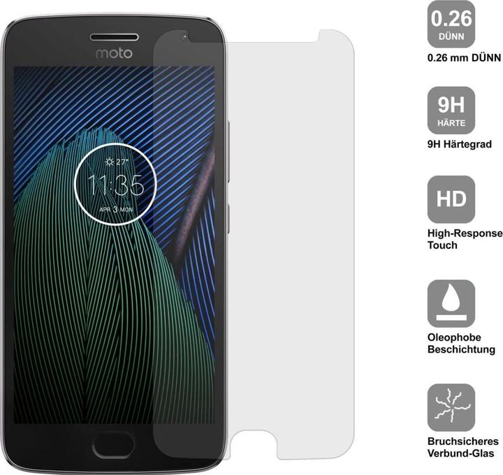 Produktbild Screenguard Motorola Moto G5S Plus Panzerglas Schutzfolie Case Friendly Design (1 Stück, Motorola Moto G5S Plus)