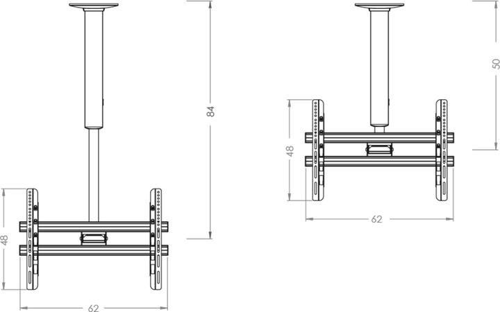 Produktbild VCM Morgenthaler CM 4 Mini TV-Deckenhalterung 106,7 cm (42" 165,1 cm (65" De (Decke, 65", 60 kg)