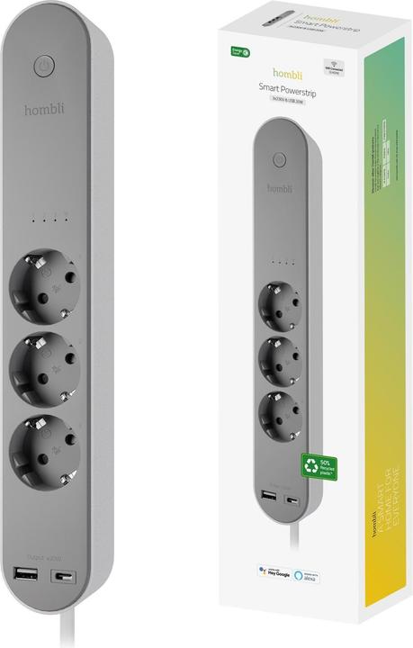 Productafbeelding Hombli Slimme contactdoosstrip (3 x, USB-C, USB-A, 1.50 m)