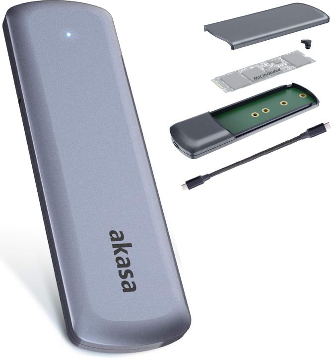 Produktbild Akasa Portable M.2 SATA/NVMe SSD auf USB-C 3.2 Gen 2 (M.2 2280, M.2 2260, M.2 2242, M.2 2230)