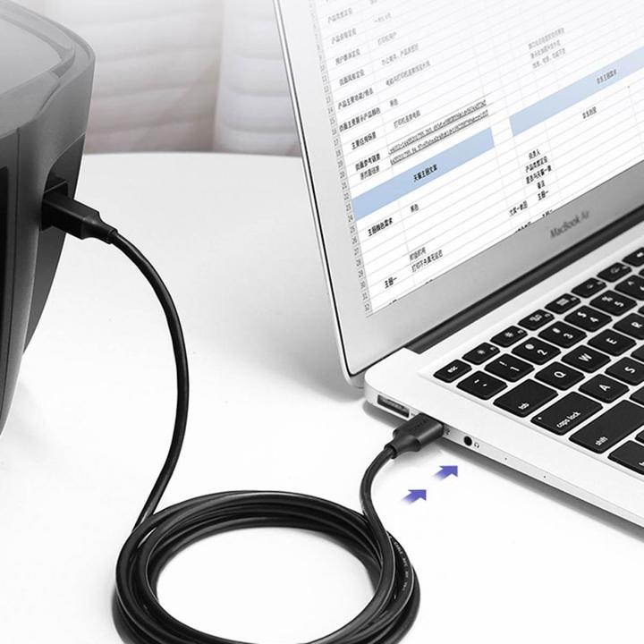 Productafbeelding Ugreen US135 USB 2.0 AB printerkabel 5m - zwart (5 m, USB 2.0)