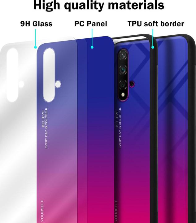 Actual product image Cadorabo TPU 2 colors glass cover (Huawei Nova 5T, TCL 20S, Fee 20)