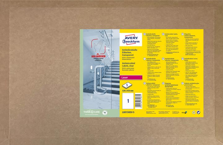 Actual product image Avery Antimicrobial labels, removable, transparent