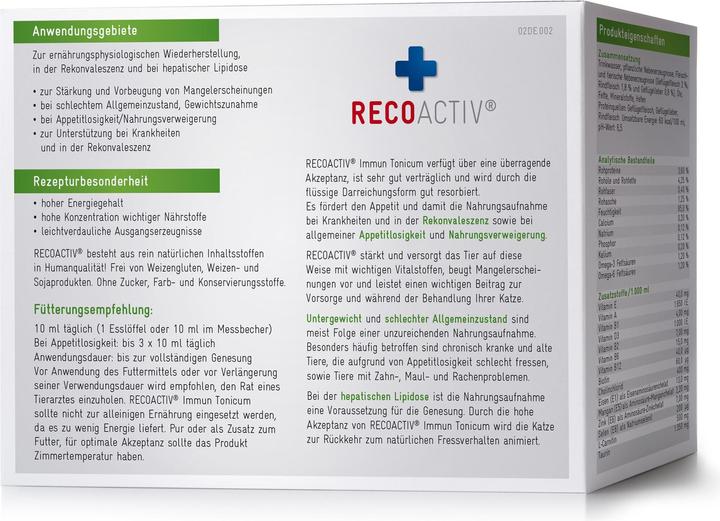 Actual product image Recoactiv Cat food supplement Immune Tonicum (Senior, Adult, 3 pcs., 270 g)