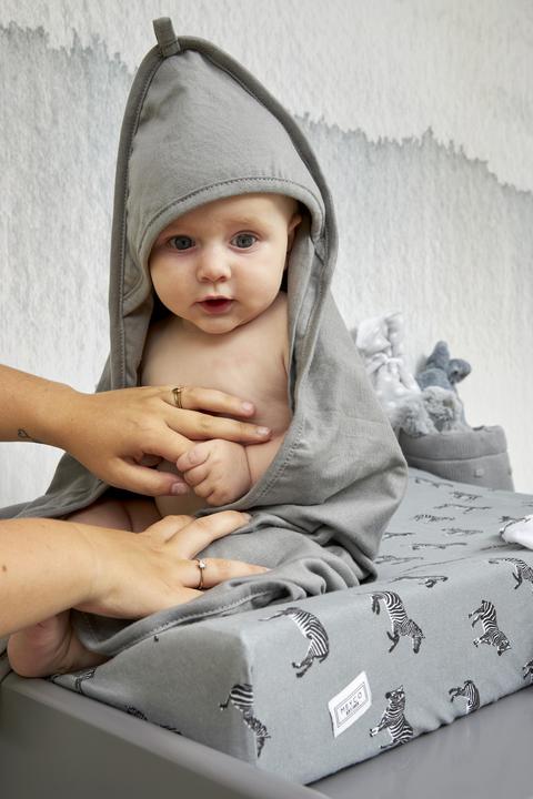 Actual product image Meyco Hooded scarf 2-pack Basic jersey Cheetah grey