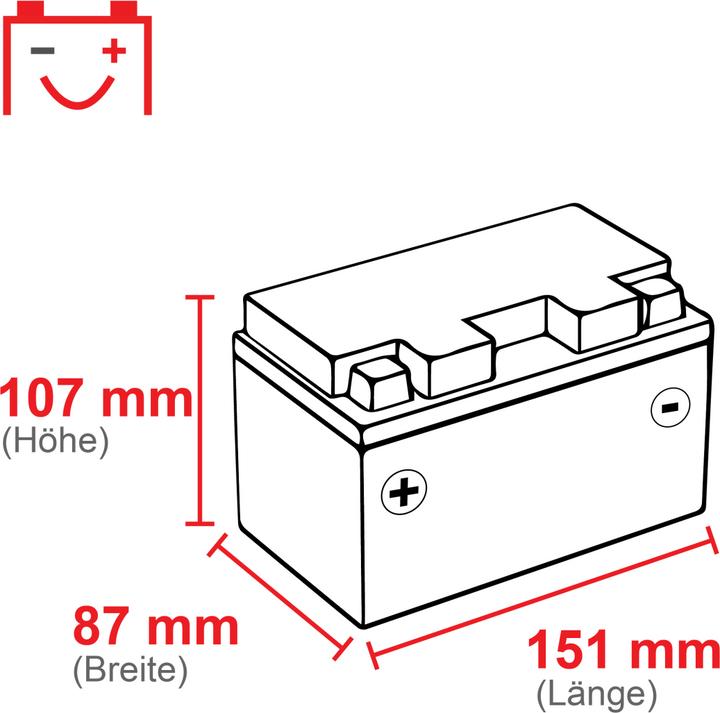 Produktbild Yuasa YTX9-BS AGM (12 V, 8.40 Ah, 135 A)