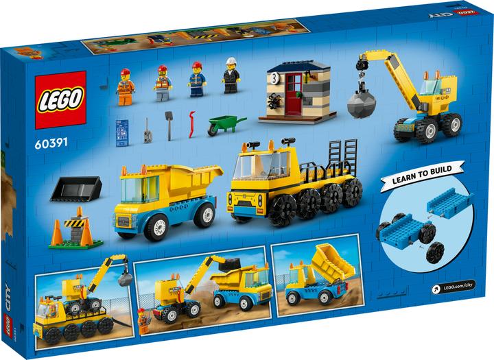 Actual product image LEGO Construction vehicles and crane with wrecking ball (60391, LEGO City)