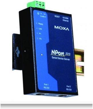 Actual product image Moxa NPort 5210, LAN RS232 Server, 2 Port (RJ45, RJ45 (1x))