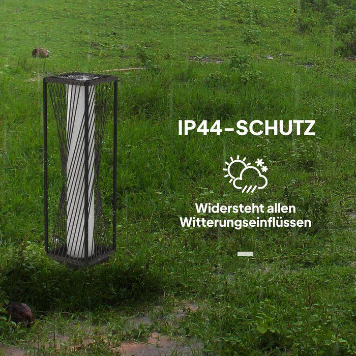 Actual product image Swisshandel24 Stehlampe Rattan mit Lichtsensor Solarlampen Boho-Stil IP44 (15 lm, IP44)