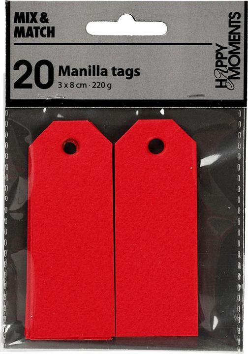 Actual product image Creativ Company Manila labels red, 20 pcs. (Cellophane wrap, 20 x)