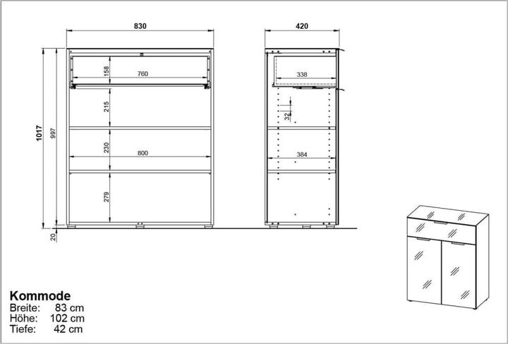 Actual product image Germania Oakland M (83 x 42 x 102 cm)