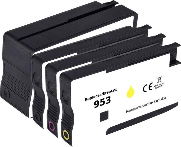 Renkforce Tintenpatrone ersetzt HP 953 (6ZC69AE) Kompatibel Kombi-Pack Schwarz, Cyan, Magenta, Gelb (M, BK, C, Y)