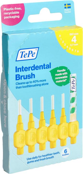 Image du produit TePe Interdental Brush Yellow 0.7 - Effective Oral Care (6 x, 0.70 mm)