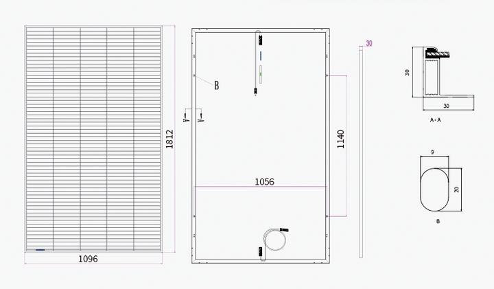 Produktbild Bluesun Solarpanel (440 W, 21.10 kg)