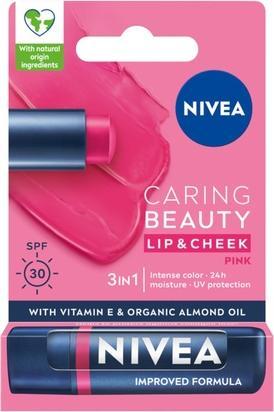 Produktbild NIVEA Caring Beauty 3 In 1 Pflegender Lippenbalsam Rosa - 48g