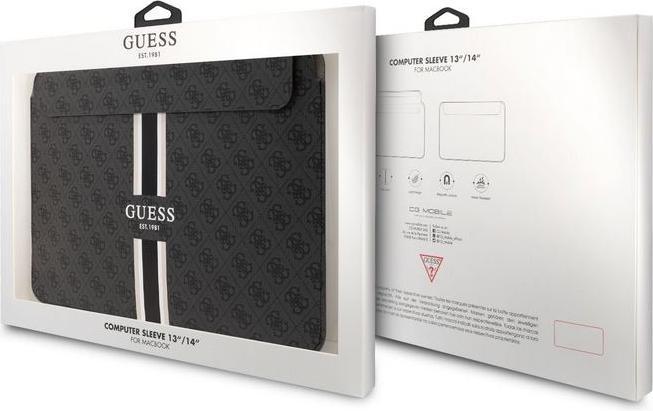 Image du produit Guess PU 4G imprimé bande ordinateur housse 16" noir (16", Universel)