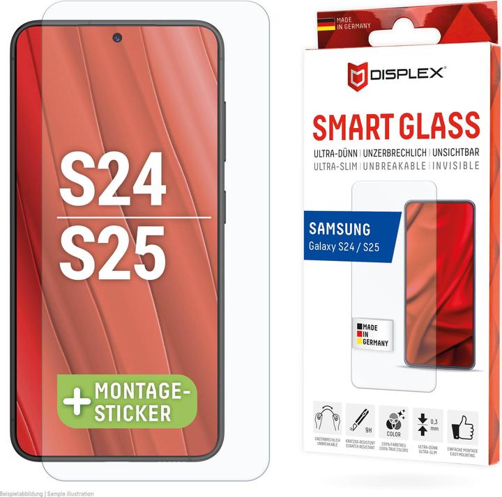 Actual product image Displex Smart Glass, Displayschutzfolie (1 Piece, Samsung Galaxy S24, Samsung Galaxy S25)