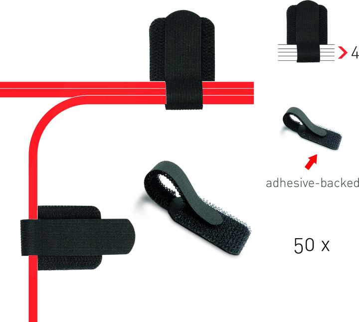 Label-the-cable Velcro cable holder (Plastic cable ties, 90 mm, 50 pcs.)