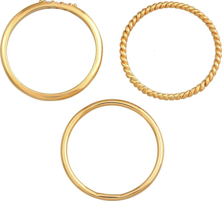 Image du produit Elli Bague en ruban, bague en cristal, ensemble de bagues (58, Argent 925)