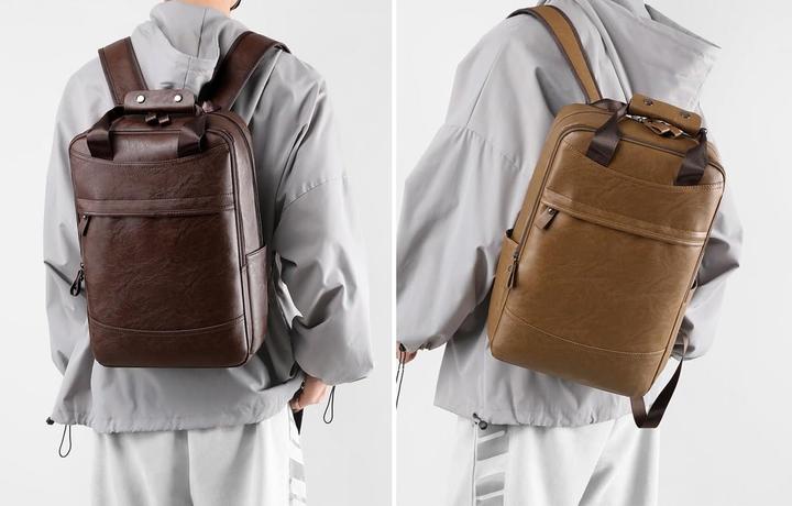 Produktbild Only-Bags.Store PU-Leder wasserdicht grosse Kapazität Tasche, Computer-Rucksack, Business Travel mehrfarbige