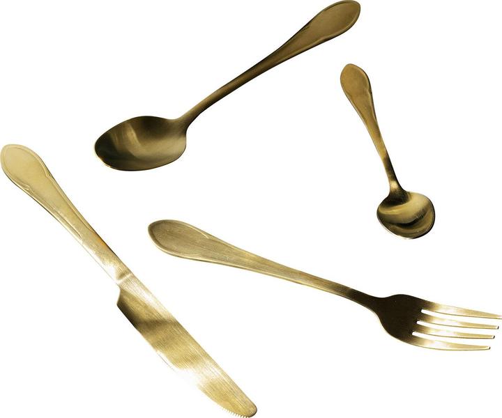 Produktbild Kare Design Besteck Cucina Gold Matt (16/tlg.) (16 Stück, Besteck Set)