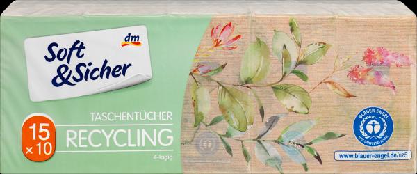 Produktbild dm Soft&Sicher Taschentücher Recycling (10 Stück)