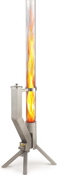 Immagine prodotto Gardenflare Feuerrohr – elegante Edelstahl Feuersäule und Pelletfackel - silber (36 cm)