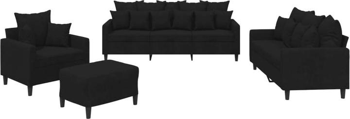 Immagine prodotto VidaXL Set di divani Cuscino Poltrona Divano Divano Design Divano 4 pezzi in velluto nero (3 posti)