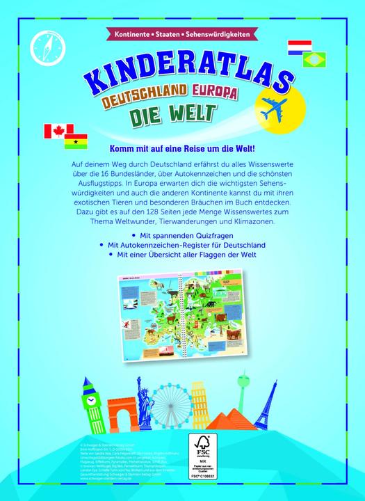 Actual product image Kinderatlas Deutschland, Europa, die Welt (German, Schwager & Steinlein Publishing House, 2023)