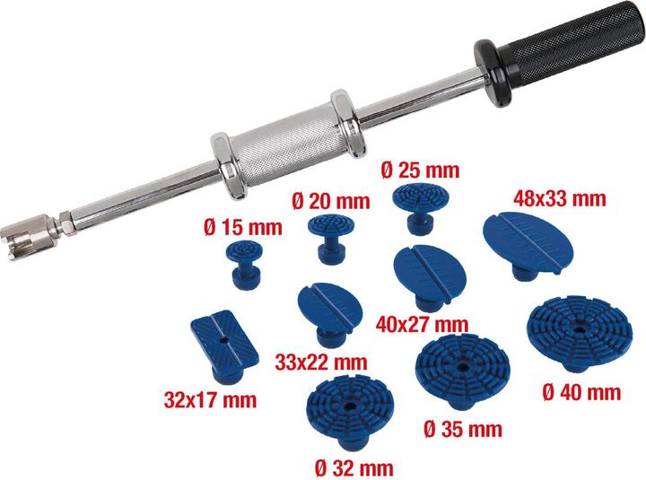 Actual product image KS Tools Professional dent-removal glue hammer set, 11 pcs. (896 g)