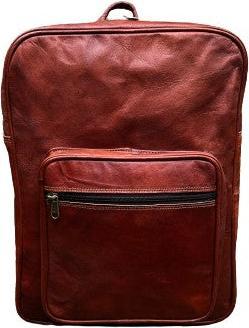 Actual product image Only-Bags.Store Leather Backpack, Travel Backpack Rucksack, Brown Leather Roll Top Backpack, Laptop Bag, Unisex