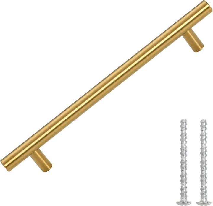 Actual product image VidaXL Furniture handles 10 pcs. Golden 160 mm stainless steel, colour